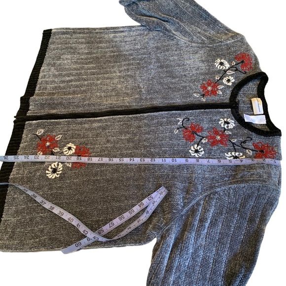 Vintage Alfred Dunner Embroidery Zip Front Cardigan/Sweater - Picture 9 of 14